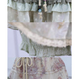 Rose Island Fairy Relic Forest Waltz Halter Top and Skirt Set