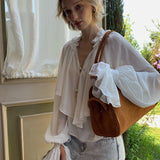 SPOII UNOSA Clair de Romance Ruffle Sleeve Blouse