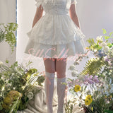 [Sold out forever — just here to be remembered ♡] Silly Solkatt Alice’s Angel Aura White Gingham Apron Set