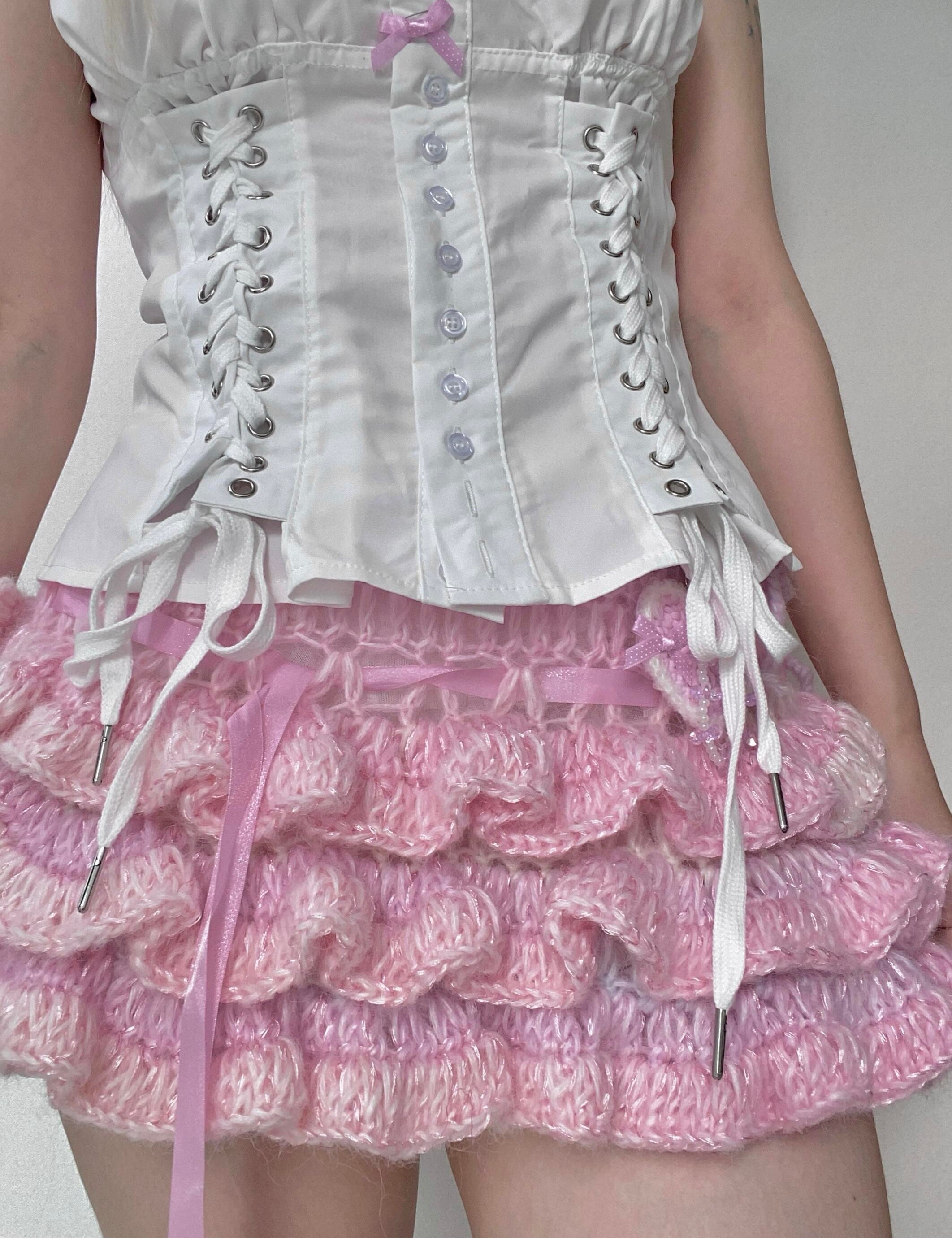 Get trendy with [Customized Hand Knitted] I’m the real doll hand knitted skirt or crop top -  available at Peiliee Shop. Grab yours for $76 today!