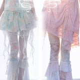 Rose Island Pink Sea Jellyfish Flared Pants