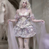 Blood Supply Moonlight Spirit 3D Flower Mini Skirt