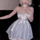 Get trendy with Moonlight Goddess Ribbon Mini Dress -  available at Peiliee Shop. Grab yours for $49.90 today!