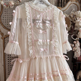 Sublunary Fake Heart Silk Dress Gown Set