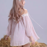 Rose Island For Cassie Glitter Chiffon Babydoll Top