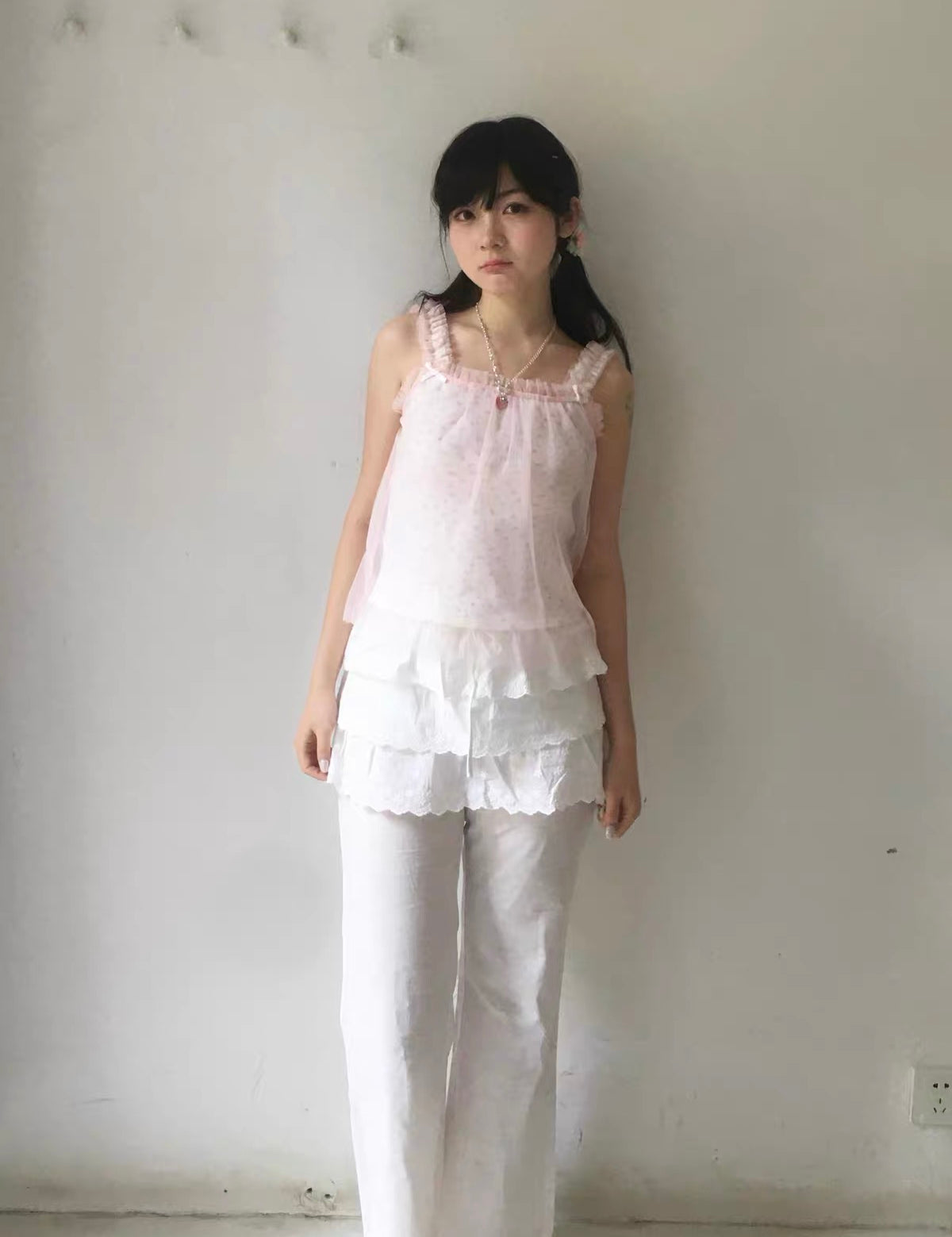 SicAstra Flower Diary Pink Mist Camisole Top