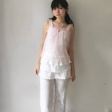 SicAstra Flower Diary Pink Mist Camisole Top