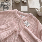 Get trendy with Angelic Sakura pink soft knitting sweater cardigan - Sweater available at Peiliee Shop. Grab yours for $25.50 today!