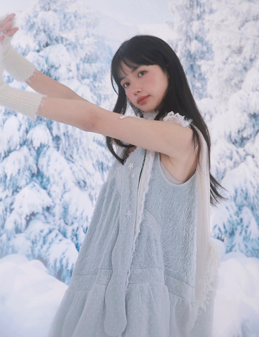 Get trendy with [Rose Island] Azure Snowmelt Scarf - Coats & Jackets available at Peiliee Shop. Grab yours for $22 today!