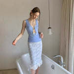Get trendy with [SPOII UNOSA] Pearly Mermaid Midi Skirt -  available at Peiliee Shop. Grab yours for $65 today!