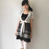 SicAstra Flower Diary Lace Short Cardigan