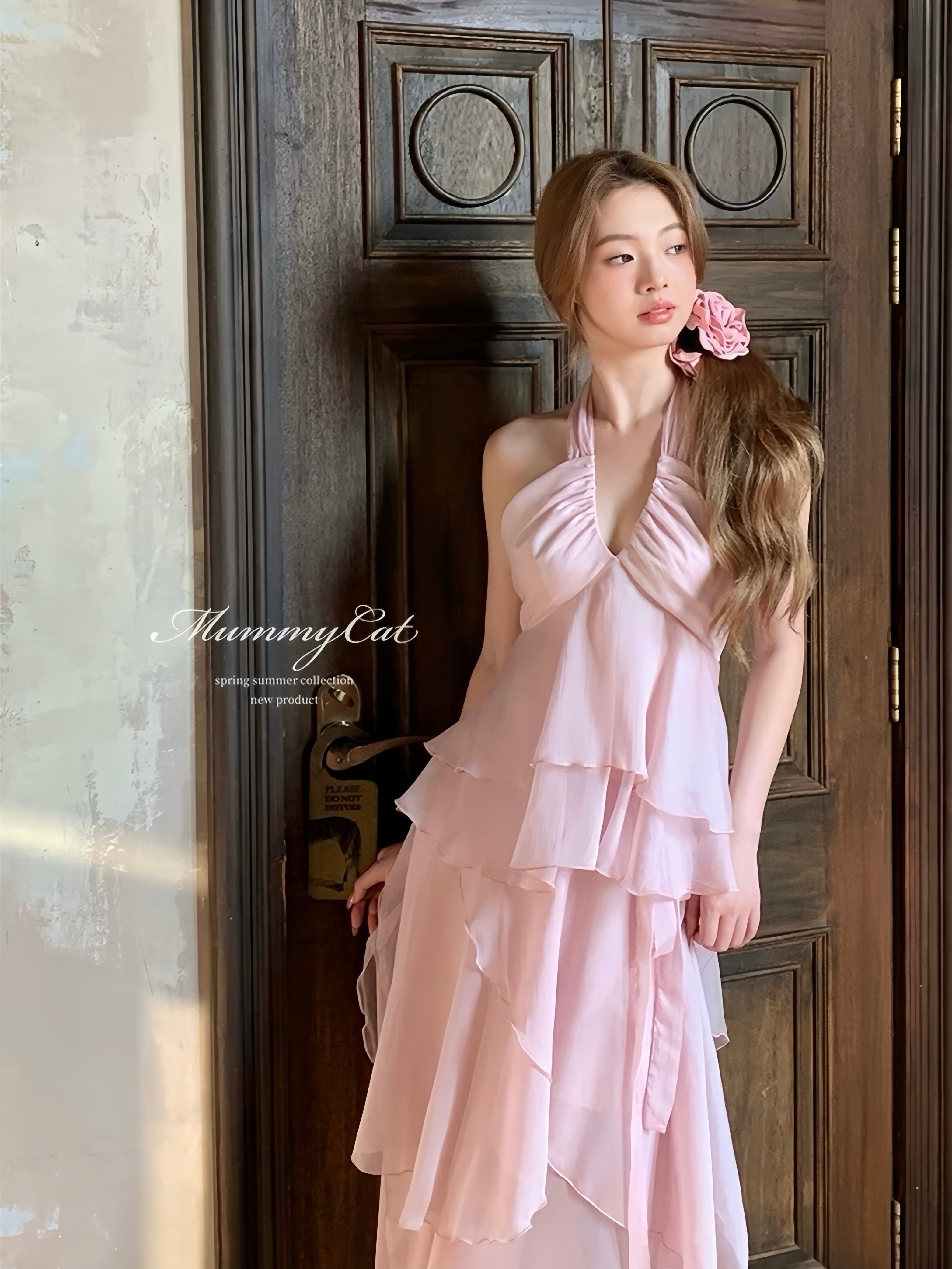 Get trendy with [Mummy Cat] Spring Sakura Rimantic Dress Set -  available at Peiliee Shop. Grab yours for $62 today!