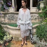 SPOII UNOSA Clair de Romance Ruffle Sleeve Blouse
