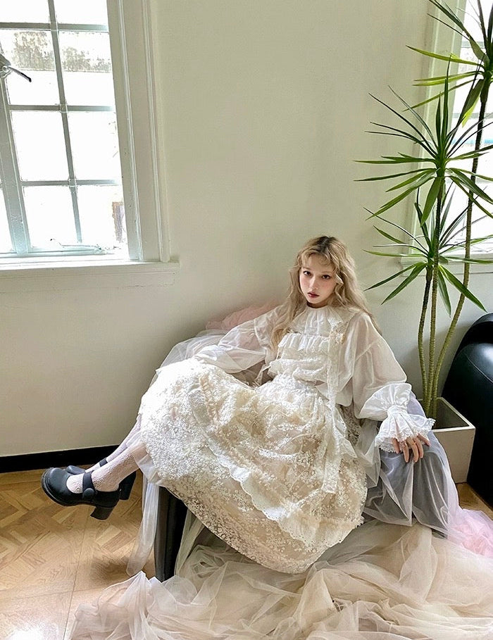Get trendy with [August Unicorn] Embroidered Lace Princess Dress - Dresses available at Peiliee Shop. Grab yours for $99 today!
