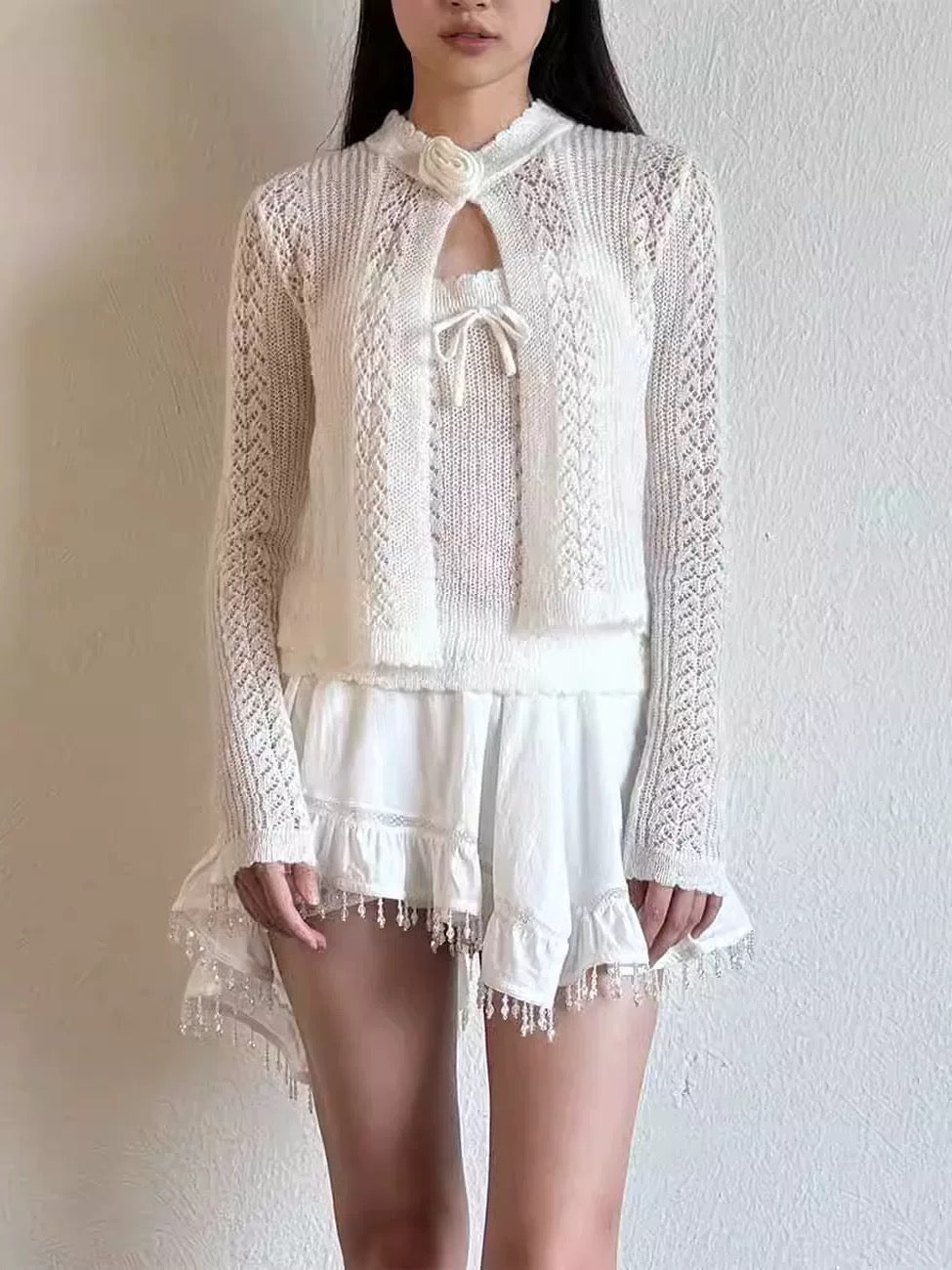 Get trendy with [Pacific Position] My Heart Is Full Of Dreams - Alpaca And Wool Sweater Set Christmas - Cardigan available at Peiliee Shop. Grab yours for $65 today!