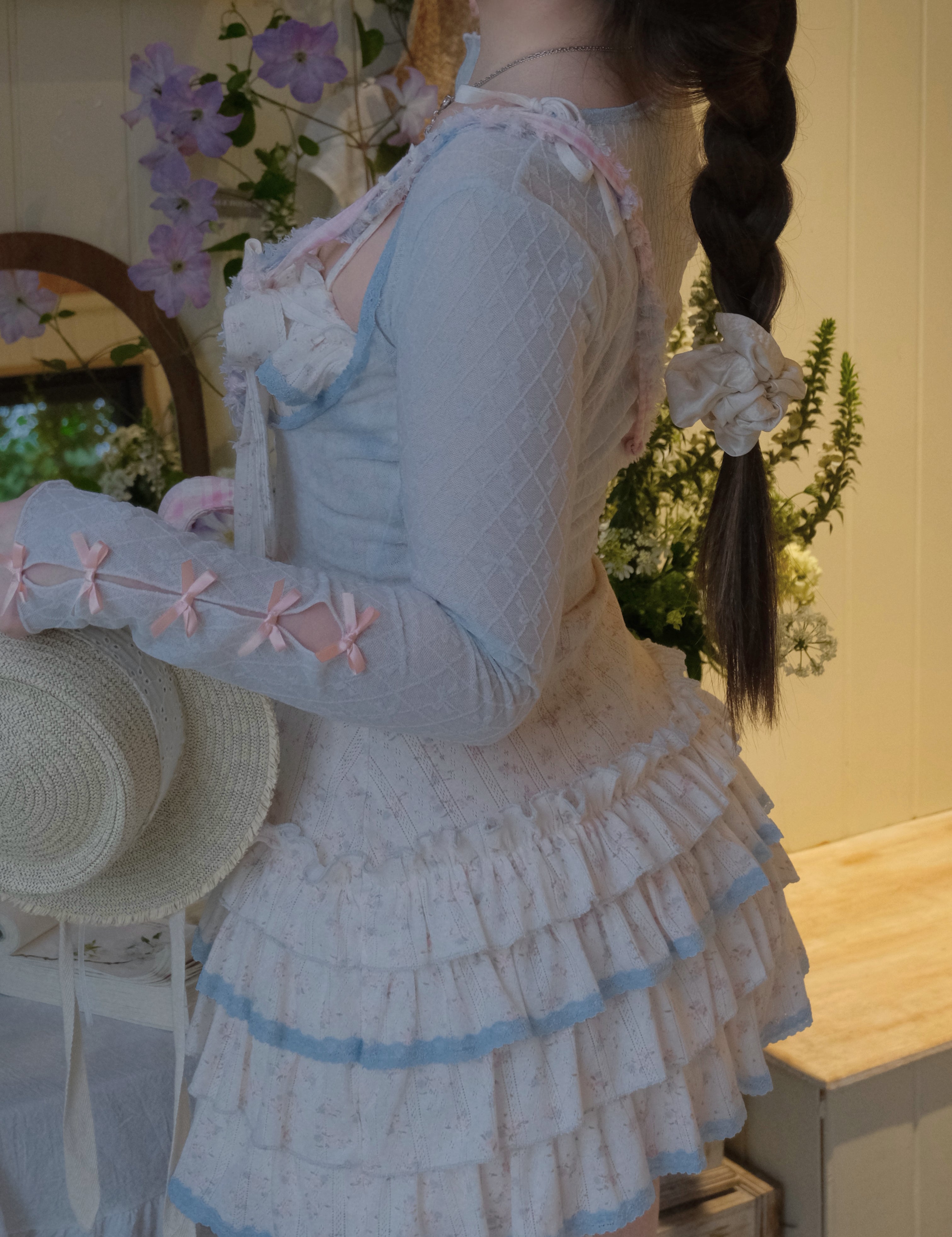 Cinnabun Angel Mist Under Bust Cardigan