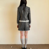 [Pacific Position] First Snow Wool Blended Suits Blazer Set