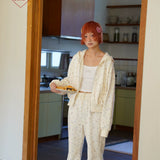 Sleepy Fairy Floral Deer Hoodie And Flare Pants Set