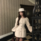 Sheepkiss Paris Lady Diamond Button White Coat