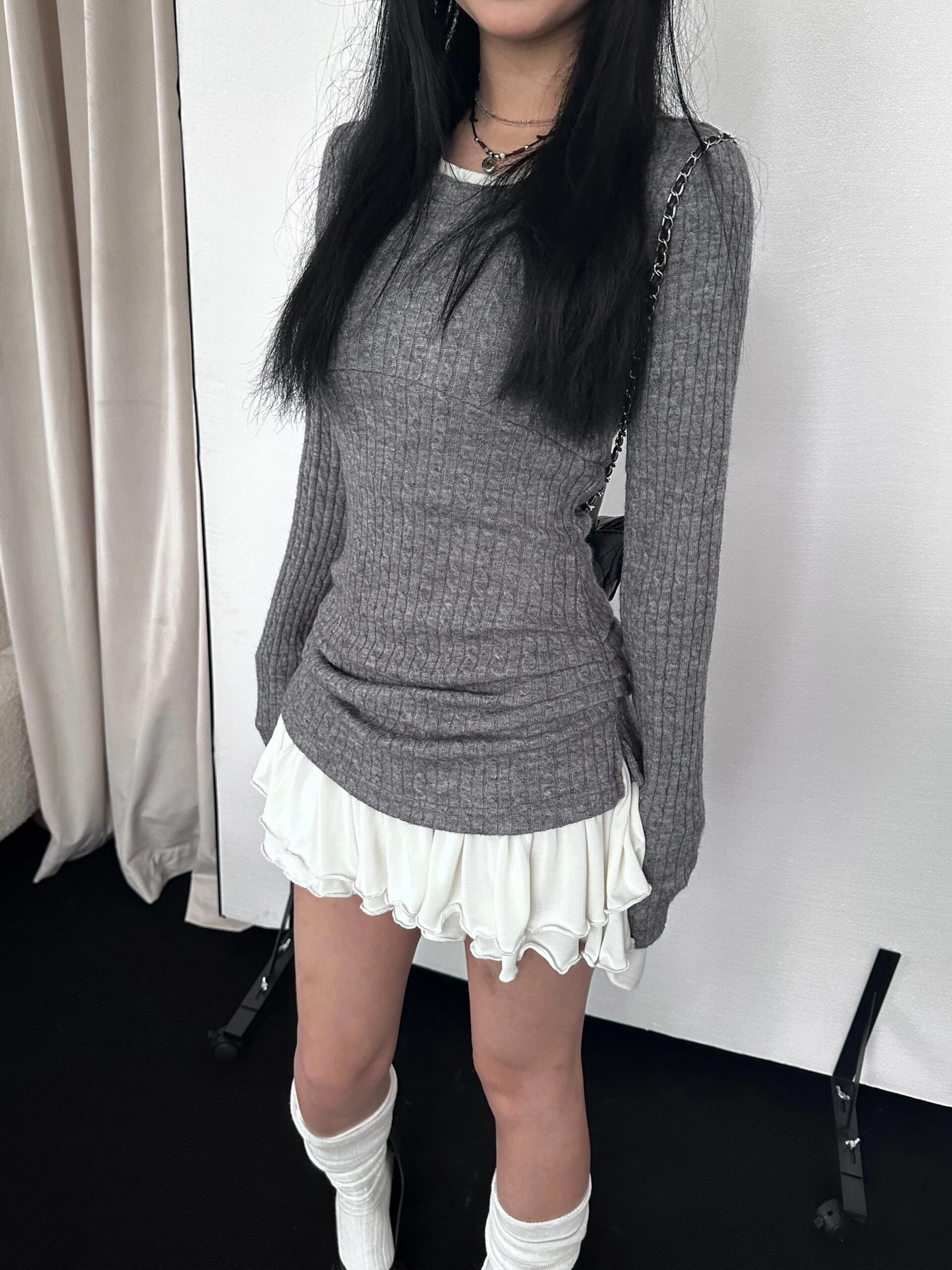 Get trendy with [Customizable] Long sleeves version - High school sweetheart 2 in 1 cotton mini dress -  available at Peiliee Shop. Grab yours for $49 today!