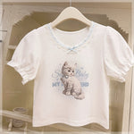 Get trendy with Kitty Babe Cotton T-shirt Top - Sweater available at Peiliee Shop. Grab yours for $16 today!