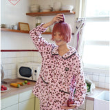 Sleepy Fairy Coral Fleece Leopard Bow Pajama Set