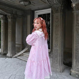 [August Unicorn] The Girl Gingham Babydoll Thin Coat