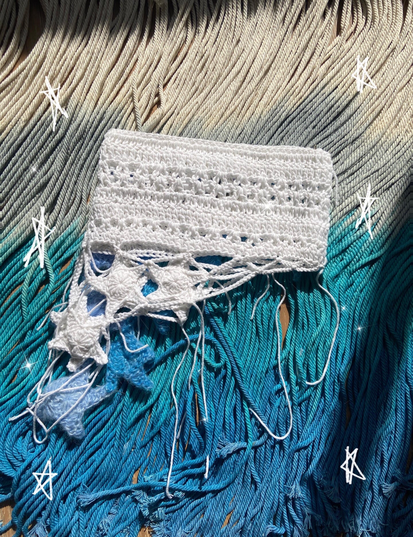 Get trendy with [Customized Hand Knitted] Ocean Bliss Knitting Crop Top -  available at Peiliee Shop. Grab yours for $49 today!