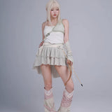 Get trendy with Rose Island AW24 Elf Guardian - Assassin Girl Mini Skirt with knife pocket - Skirt available at Peiliee Shop. Grab yours for $38.60 today!