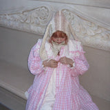 [August Unicorn] The Girl Gingham Babydoll Thin Coat