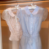 Coquette Babydoll Gingham romper jumpsuit