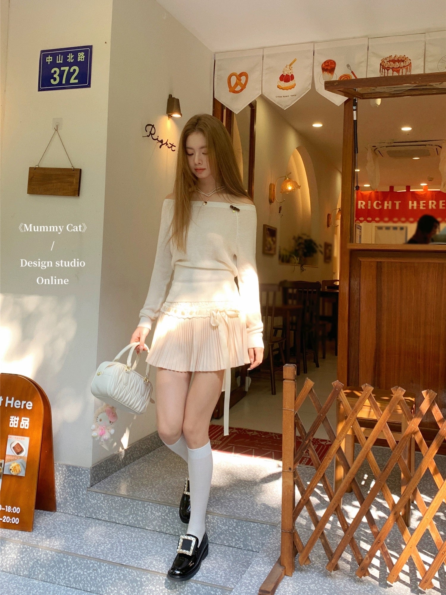Get trendy with [Mummy Cat] Butterfly Bow Off-Shoulder Sweater -  available at Peiliee Shop. Grab yours for $50.50 today!