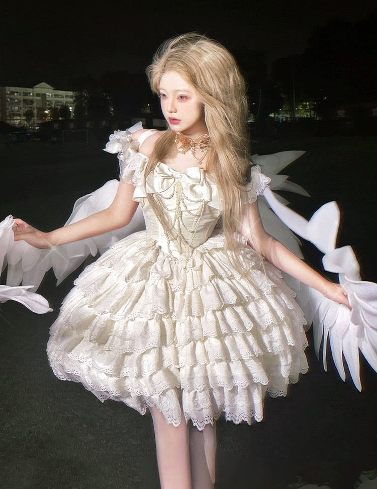 Get trendy with [leoniegirl]Angel Girl Princess Mini Dress - Clothing available at Peiliee Shop. Grab yours for $45.90 today!