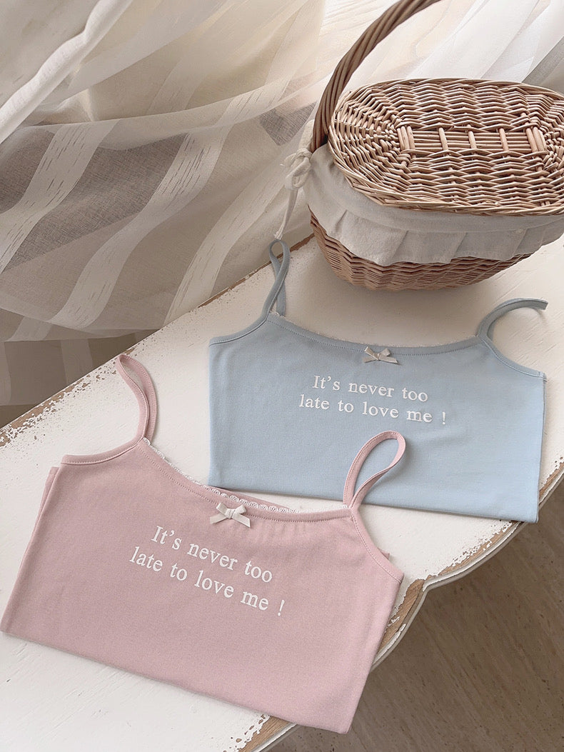Get trendy with [Buy 2 Get 1 Free] It’s never too late to love me cotton vest top - vest available at Peiliee Shop. Grab yours for $12.80 today!