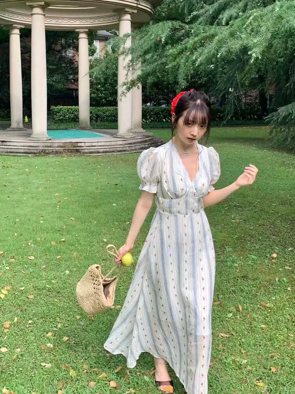 Get trendy with Holiday in south France vintage style floral midi dress - Dresses available at Peiliee Shop. Grab yours for $36.80 today!