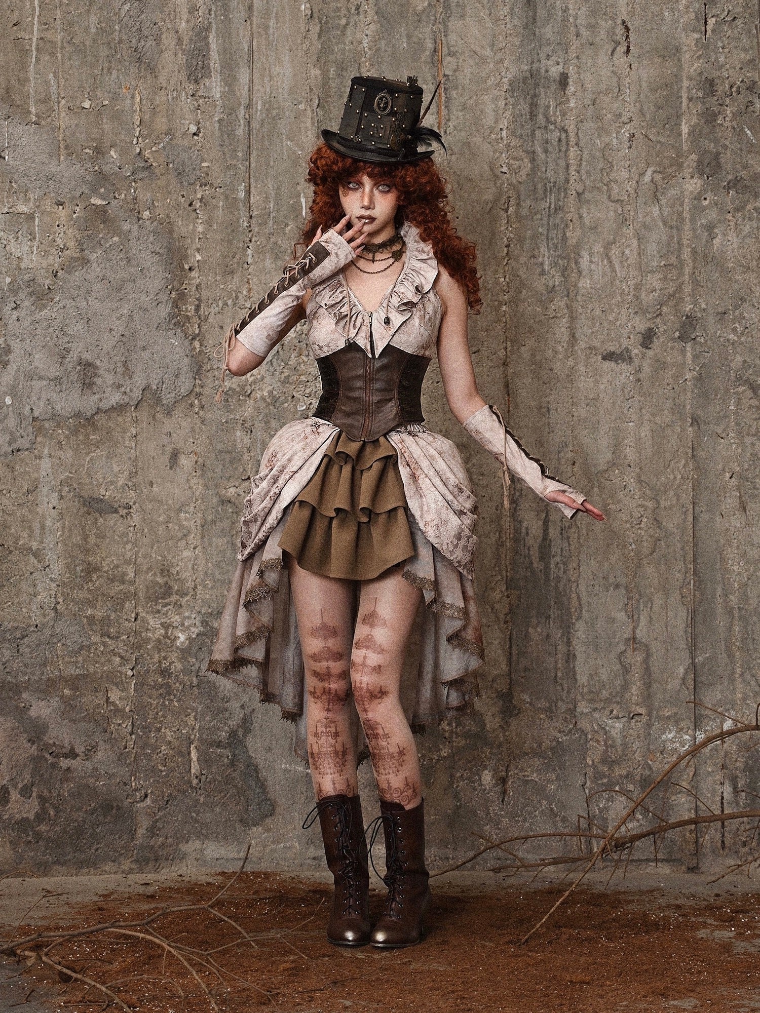 Get trendy with [Blood Supply] Dragon Era steampunk short Cake mini Skirt - Skirt available at Peiliee Shop. Grab yours for $55 today!