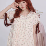 [Rose Island] Rosy Angels Floral Cotton Dress