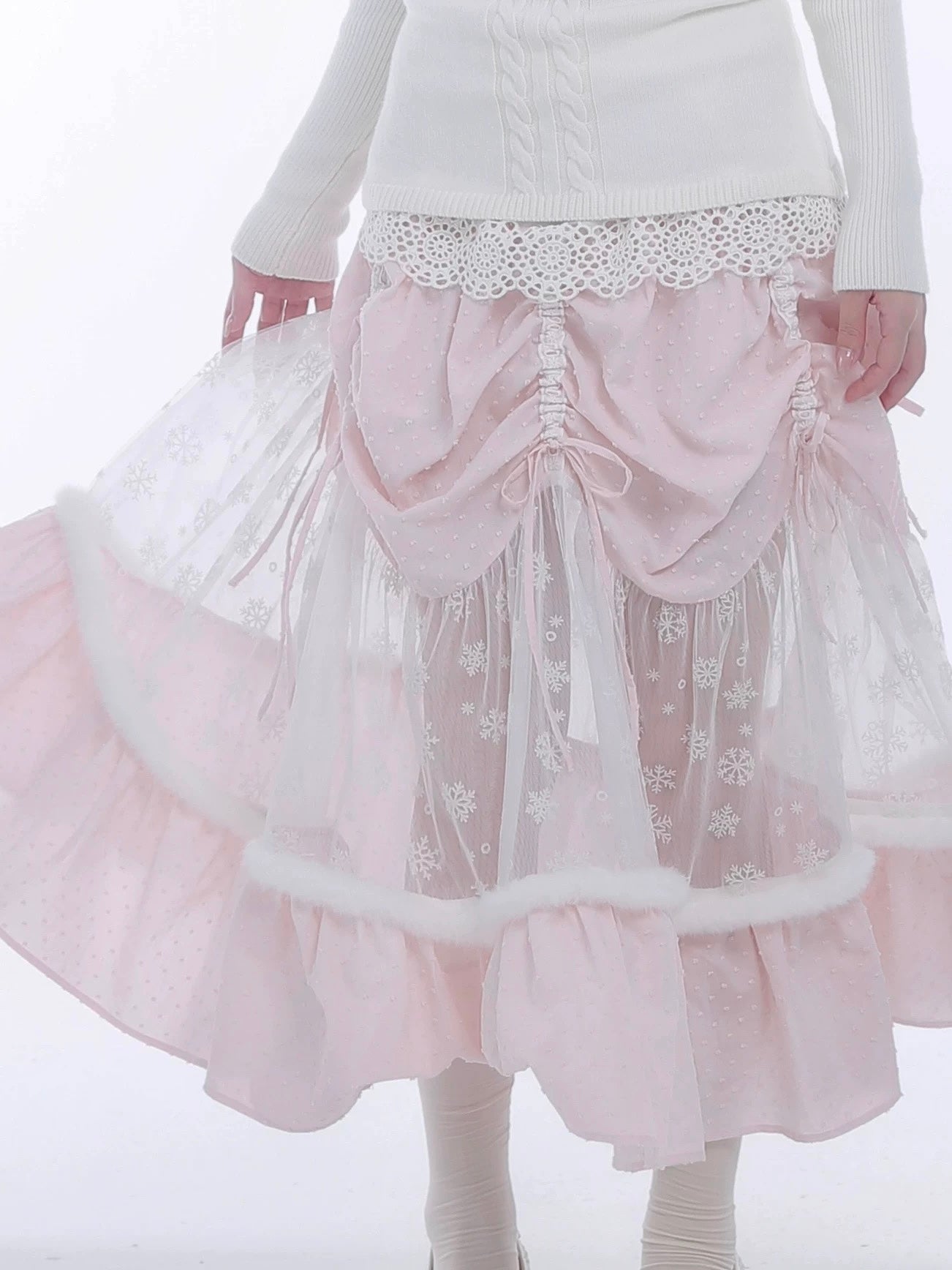 Get trendy with [Rose Island] Rose Blossom Bliss Fairy Core Midi Skirt -  available at Peiliee Shop. Grab yours for $62 today!