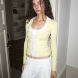 MineBeThyVers Lemon Butter Layered Knit Sweatshirt
