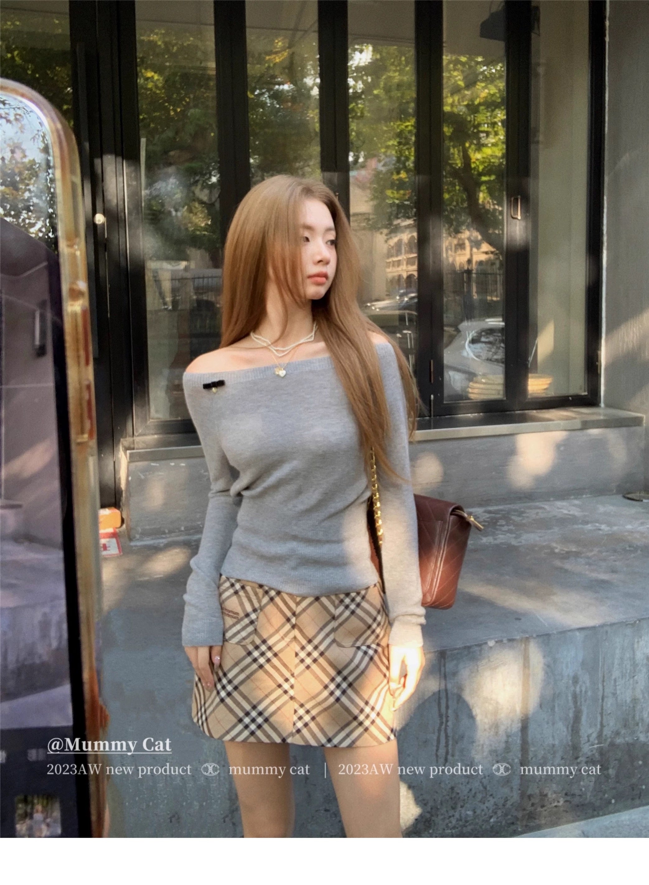 Get trendy with [Mummy Cat] Butterfly Bow Off-Shoulder Sweater -  available at Peiliee Shop. Grab yours for $50.50 today!