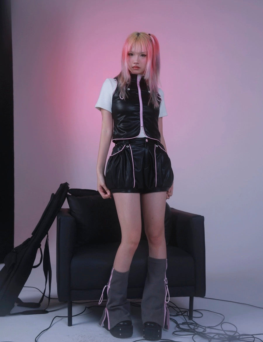 Get trendy with [Evil tooth] Punk Leather Pumpkin Pants - Shirts & Tops available at Peiliee Shop. Grab yours for $42 today!