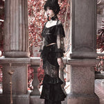 Get trendy with [Blood Supply] Halloween Lantern Lace Top - Clothing available at Peiliee Shop. Grab yours for $42 today!