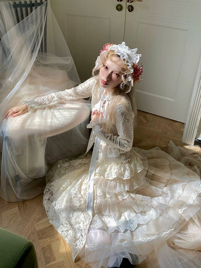 Get trendy with [August Unicorn] Wedding Lace Cake  Skirt - Dresses available at Peiliee Shop. Grab yours for $129 today!