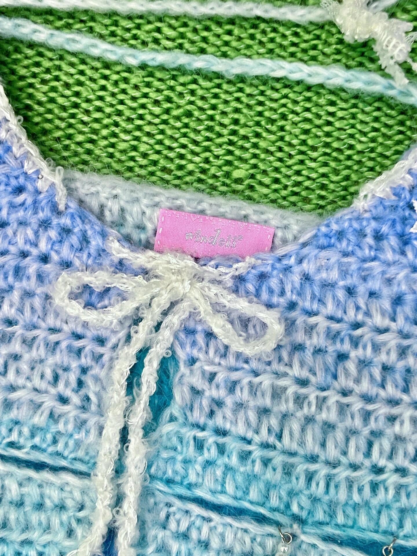 Get trendy with [Customized Hand Knitted] Sea Kissed Mermaid Knitting Crop Top -  available at Peiliee Shop. Grab yours for $59 today!