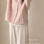 Get trendy with Angelic Sakura pink soft knitting sweater cardigan - Sweater available at Peiliee Shop. Grab yours for $25.50 today!