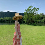 Get trendy with [SPOII UNOSA] Garden Dress Gingham Midi Dress Gown -  available at Peiliee Shop. Grab yours for $72 today!