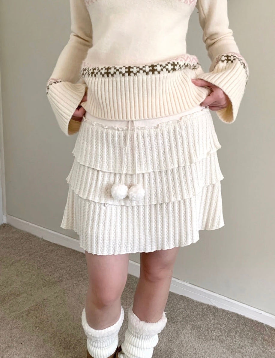 Get trendy with Sic Astra Snow Angel Knitting Mini Skirt - Accessories available at Peiliee Shop. Grab yours for $38 today!