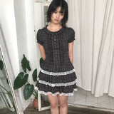 SicAstra Polka Doll Cotton Dress In Black