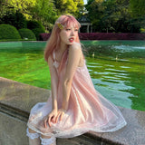 Get trendy with [August Unicron] Fairy tale twirl satin mini dress - Dresses available at Peiliee Shop. Grab yours for $58 today!