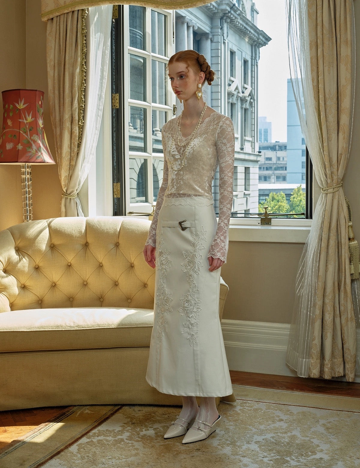 Get trendy with [SALE Sweden Warehouse] Embroidered Vintage White Court Skirt -  available at Peiliee Shop. Grab yours for $38 today!